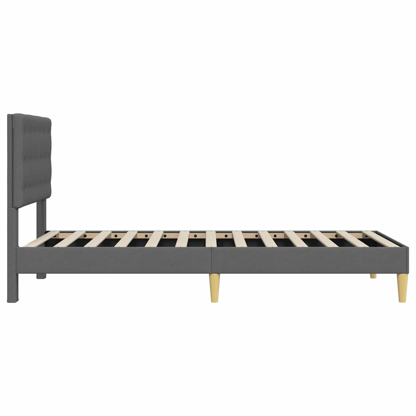 vidaXL Bed Frame with Headboard Dark Grey 90 x 190 cm Fabric