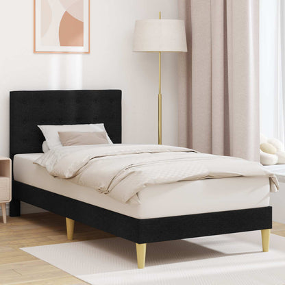 vidaXL Bed Frame with Headboard Black 90 x 190 cm Fabric