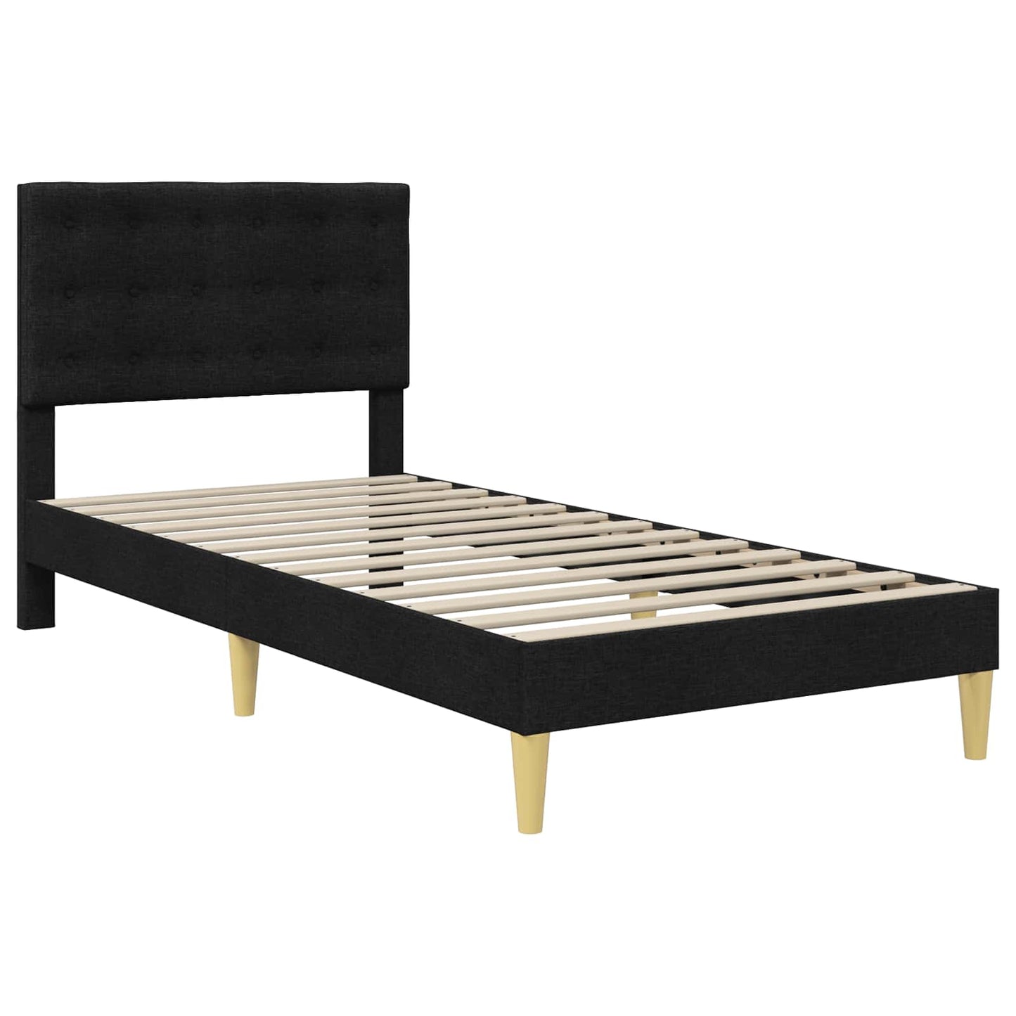 vidaXL Bed Frame with Headboard Black 90 x 190 cm Fabric