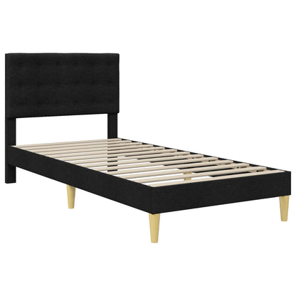 vidaXL Bed Frame with Headboard Black 90 x 190 cm Fabric