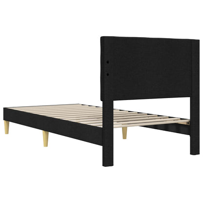 vidaXL Bed Frame with Headboard Black 90 x 190 cm Fabric