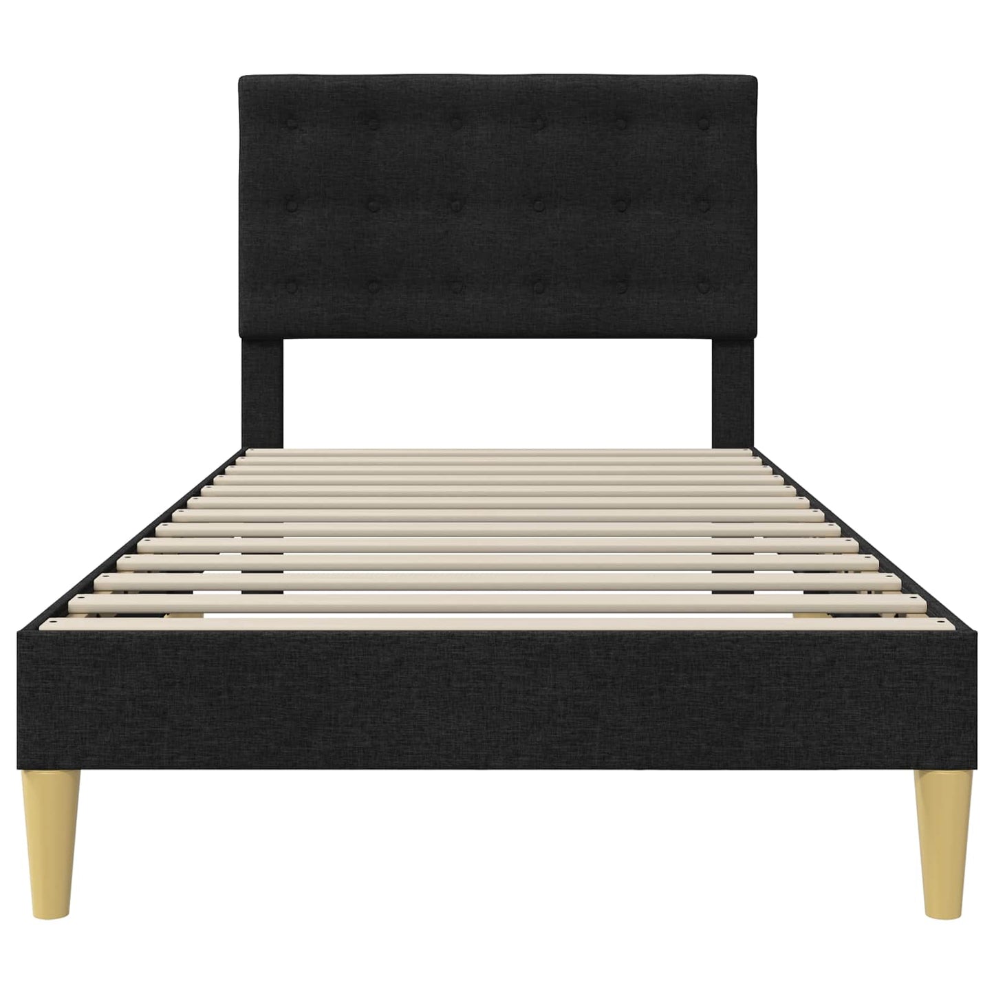 vidaXL Bed Frame with Headboard Black 90 x 190 cm Fabric