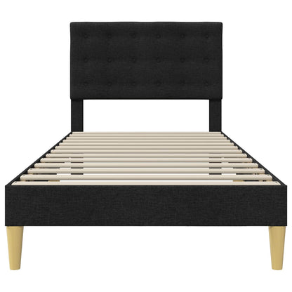 vidaXL Bed Frame with Headboard Black 90 x 190 cm Fabric
