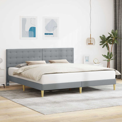 vidaXL Bed Frame with Headboard Light Grey 180 x 200 cm Fabric