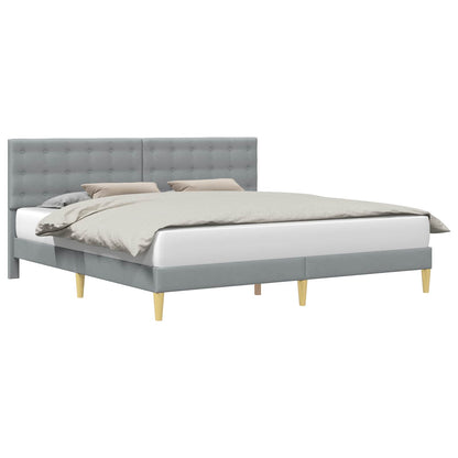 vidaXL Bed Frame with Headboard Light Grey 180 x 200 cm Fabric
