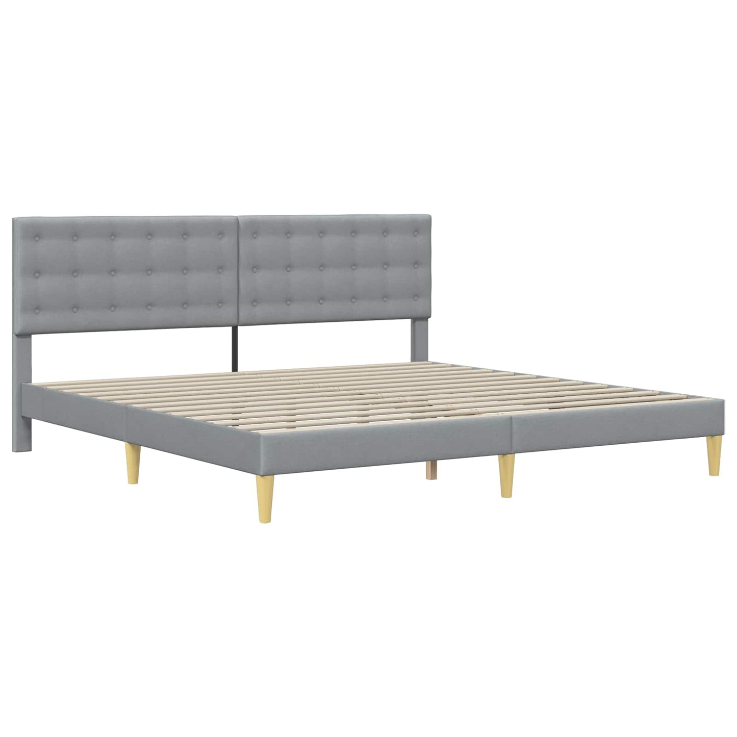 vidaXL Bed Frame with Headboard Light Grey 180 x 200 cm Fabric