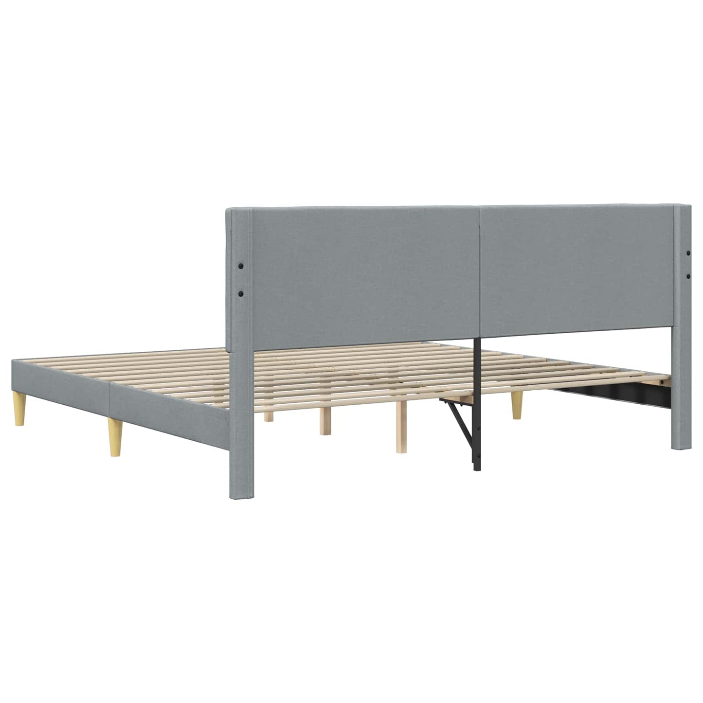 vidaXL Bed Frame with Headboard Light Grey 180 x 200 cm Fabric