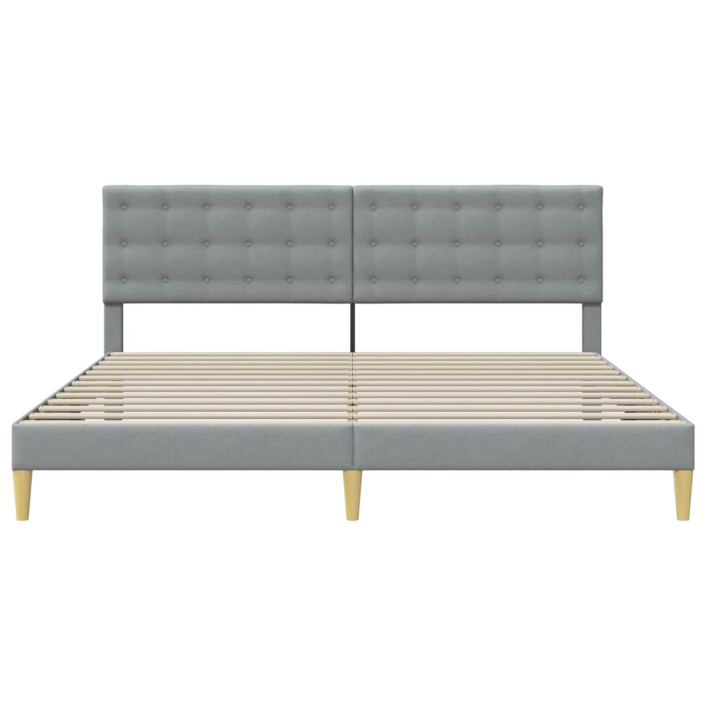 vidaXL Bed Frame with Headboard Light Grey 180 x 200 cm Fabric