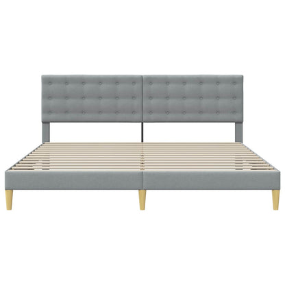 vidaXL Bed Frame with Headboard Light Grey 180 x 200 cm Fabric