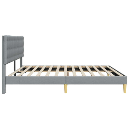 vidaXL Bed Frame with Headboard Light Grey 180 x 200 cm Fabric