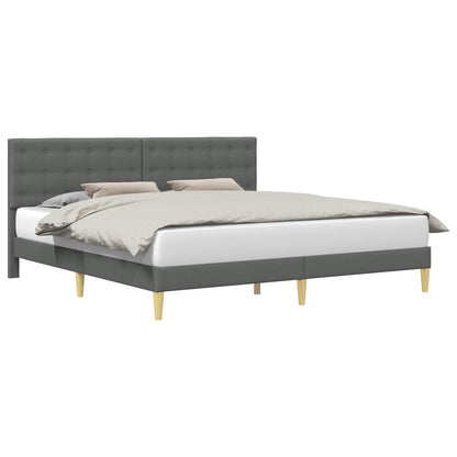 vidaXL Bed Frame with Headboard Dark Grey 180 x 200 cm Fabric