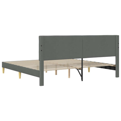 vidaXL Bed Frame with Headboard Dark Grey 180 x 200 cm Fabric