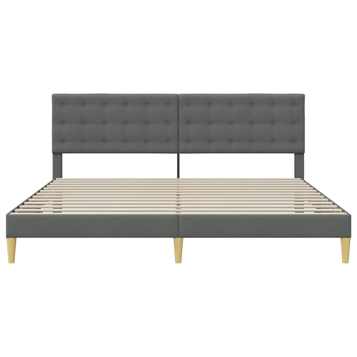 vidaXL Bed Frame with Headboard Dark Grey 180 x 200 cm Fabric