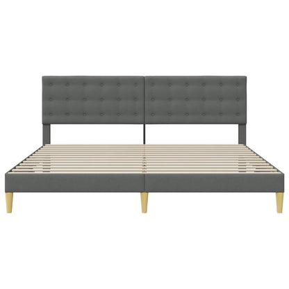 vidaXL Bed Frame with Headboard Dark Grey 180 x 200 cm Fabric