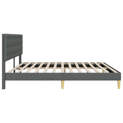 vidaXL Bed Frame with Headboard Dark Grey 180 x 200 cm Fabric