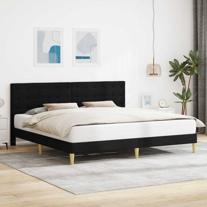 vidaXL Bed Frame with Headboard Black 180 x 200 cm Fabric