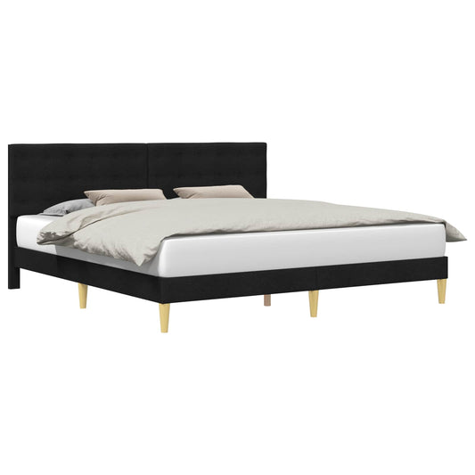 vidaXL Bed Frame with Headboard Black 180 x 200 cm Fabric