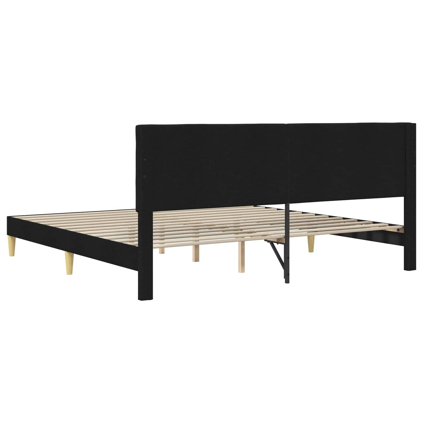 vidaXL Bed Frame with Headboard Black 180 x 200 cm Fabric