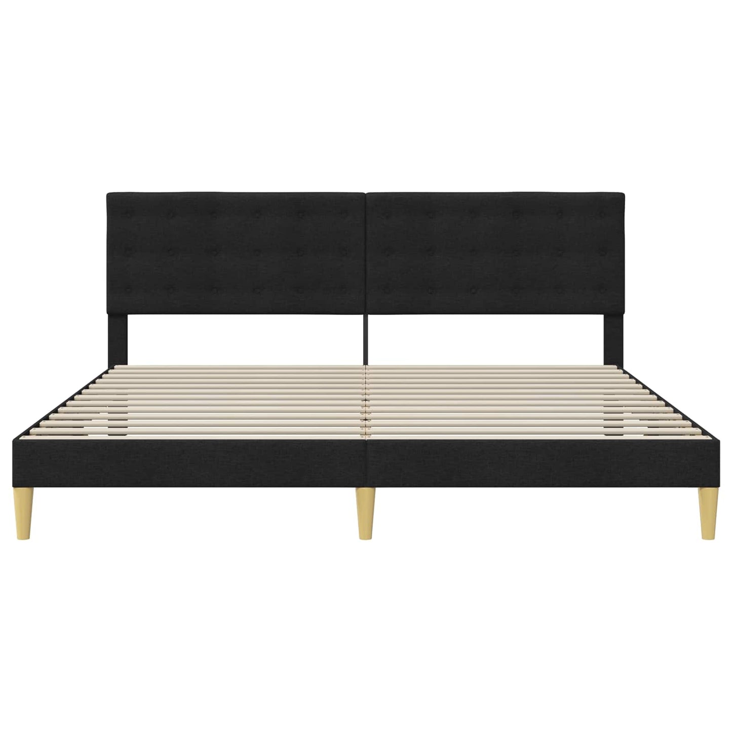 vidaXL Bed Frame with Headboard Black 180 x 200 cm Fabric