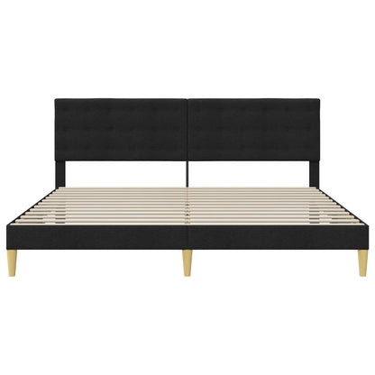 vidaXL Bed Frame with Headboard Black 180 x 200 cm Fabric