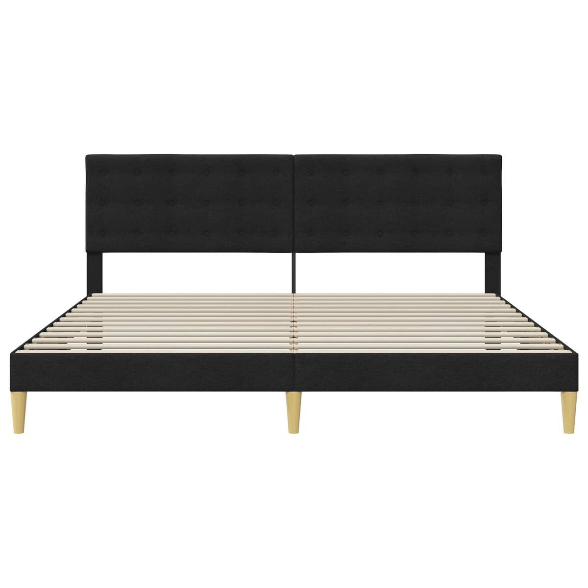 vidaXL Bed Frame with Headboard Black 180 x 200 cm Fabric