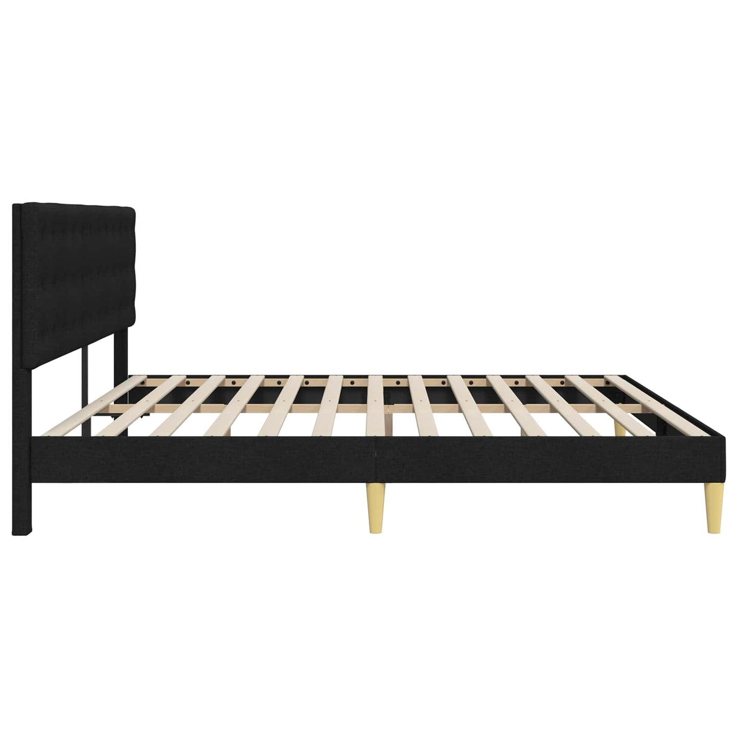 vidaXL Bed Frame with Headboard Black 180 x 200 cm Fabric