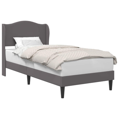 vidaXL Bed Frame with Headboard Grey 90 x 190 cm Faux Leather