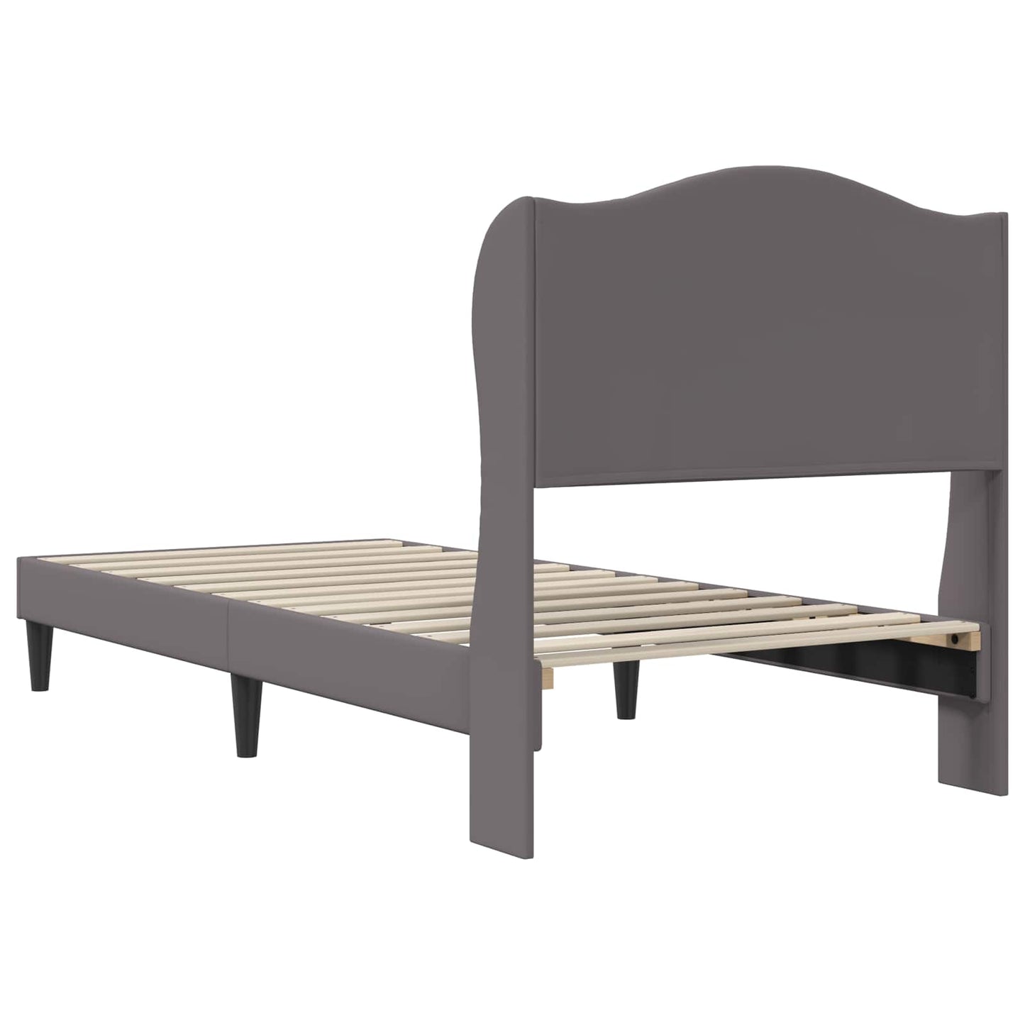 vidaXL Bed Frame with Headboard Grey 90 x 190 cm Faux Leather