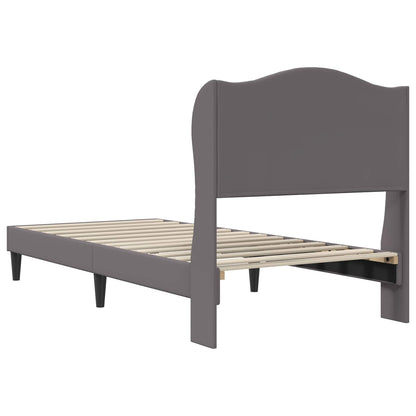 vidaXL Bed Frame with Headboard Grey 90 x 190 cm Faux Leather