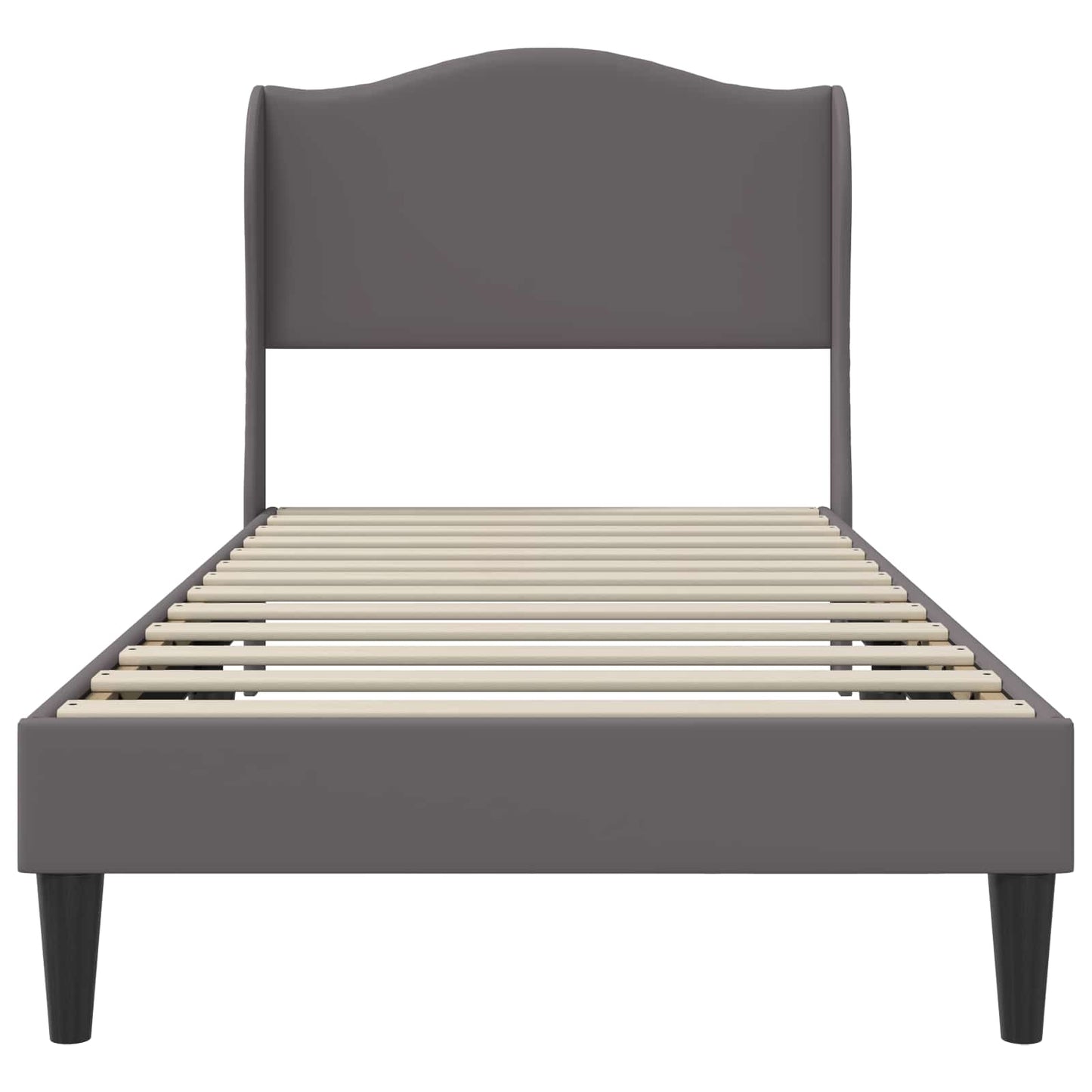 vidaXL Bed Frame with Headboard Grey 90 x 190 cm Faux Leather