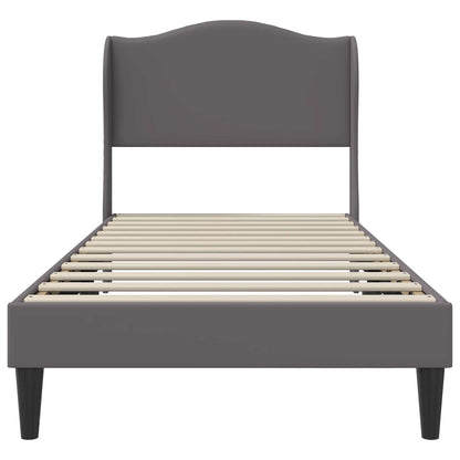 vidaXL Bed Frame with Headboard Grey 90 x 190 cm Faux Leather