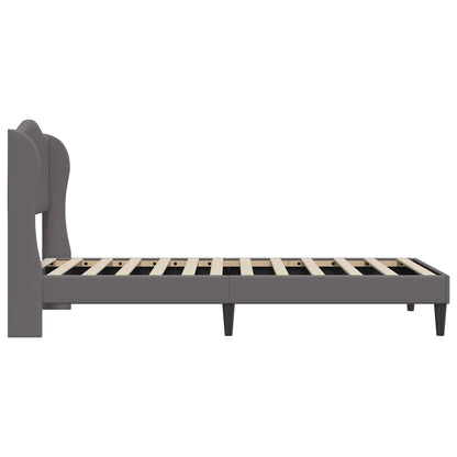 vidaXL Bed Frame with Headboard Grey 90 x 190 cm Faux Leather