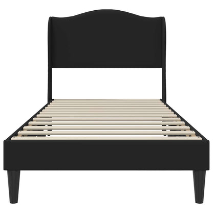 vidaXL Bed Frame with Headboard Black 90 x 190 cm Faux Leather