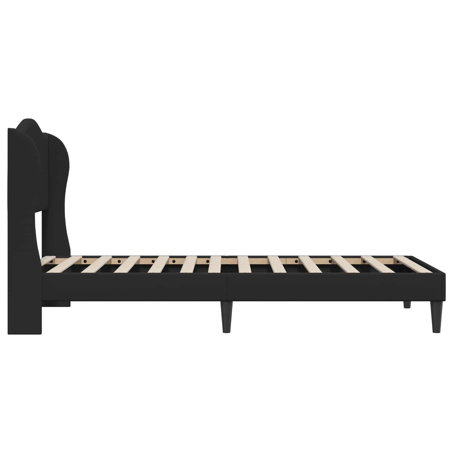 vidaXL Bed Frame with Headboard Black 90 x 190 cm Faux Leather