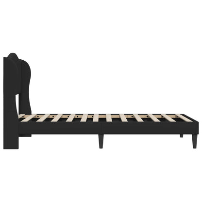 vidaXL Bed Frame with Headboard Black 90 x 190 cm Faux Leather