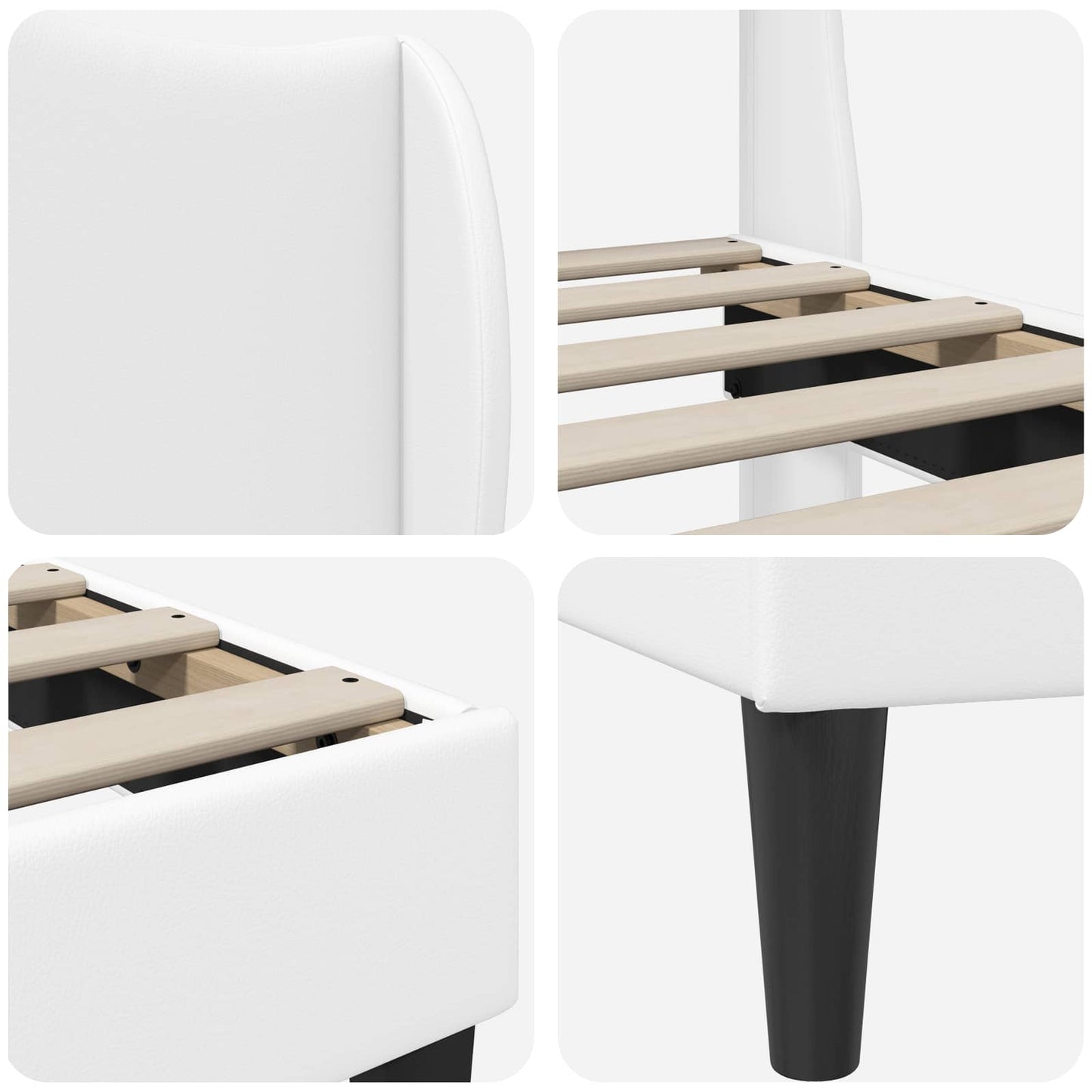 vidaXL Bed Frame with Headboard White 90 x 190 cm Faux Leather
