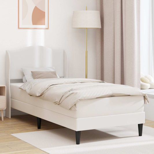 vidaXL Bed Frame with Headboard White 90 x 190 cm Faux Leather