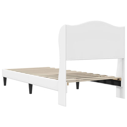 vidaXL Bed Frame with Headboard White 90 x 190 cm Faux Leather