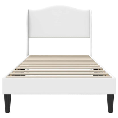 vidaXL Bed Frame with Headboard White 90 x 190 cm Faux Leather