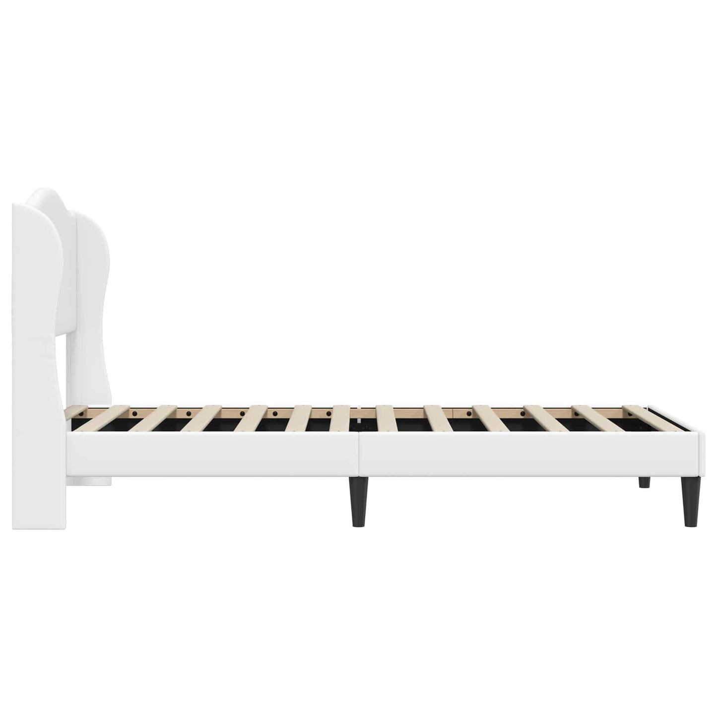 vidaXL Bed Frame with Headboard White 90 x 190 cm Faux Leather