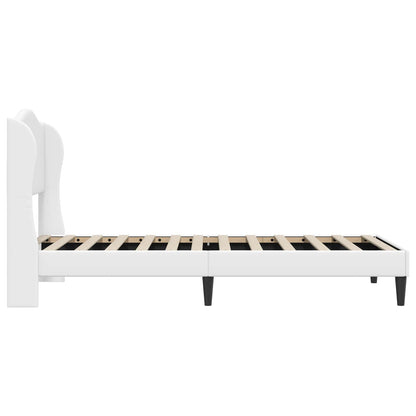 vidaXL Bed Frame with Headboard White 90 x 190 cm Faux Leather