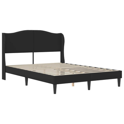 vidaXL Bed Frame with Headboard Black 135 x 190 cm Faux Leather