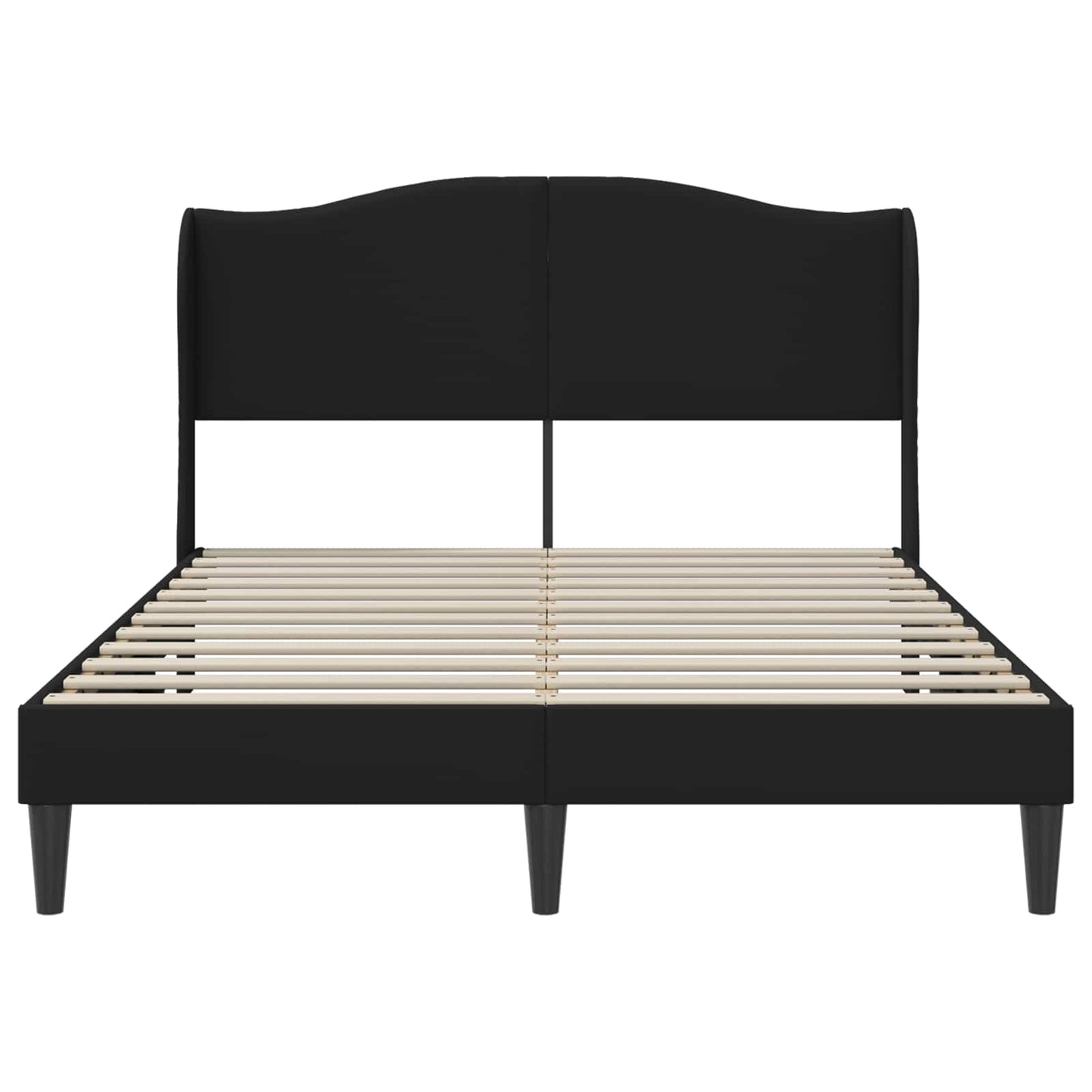 vidaXL Bed Frame with Headboard Black 135 x 190 cm Faux Leather