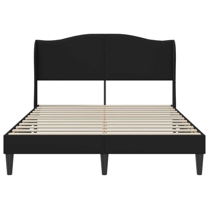 vidaXL Bed Frame with Headboard Black 135 x 190 cm Faux Leather