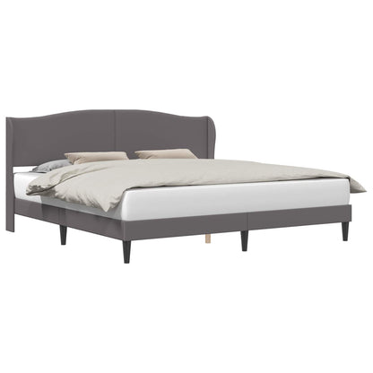 vidaXL Bed Frame with Headboard Grey 180 x 200 cm Faux Leather