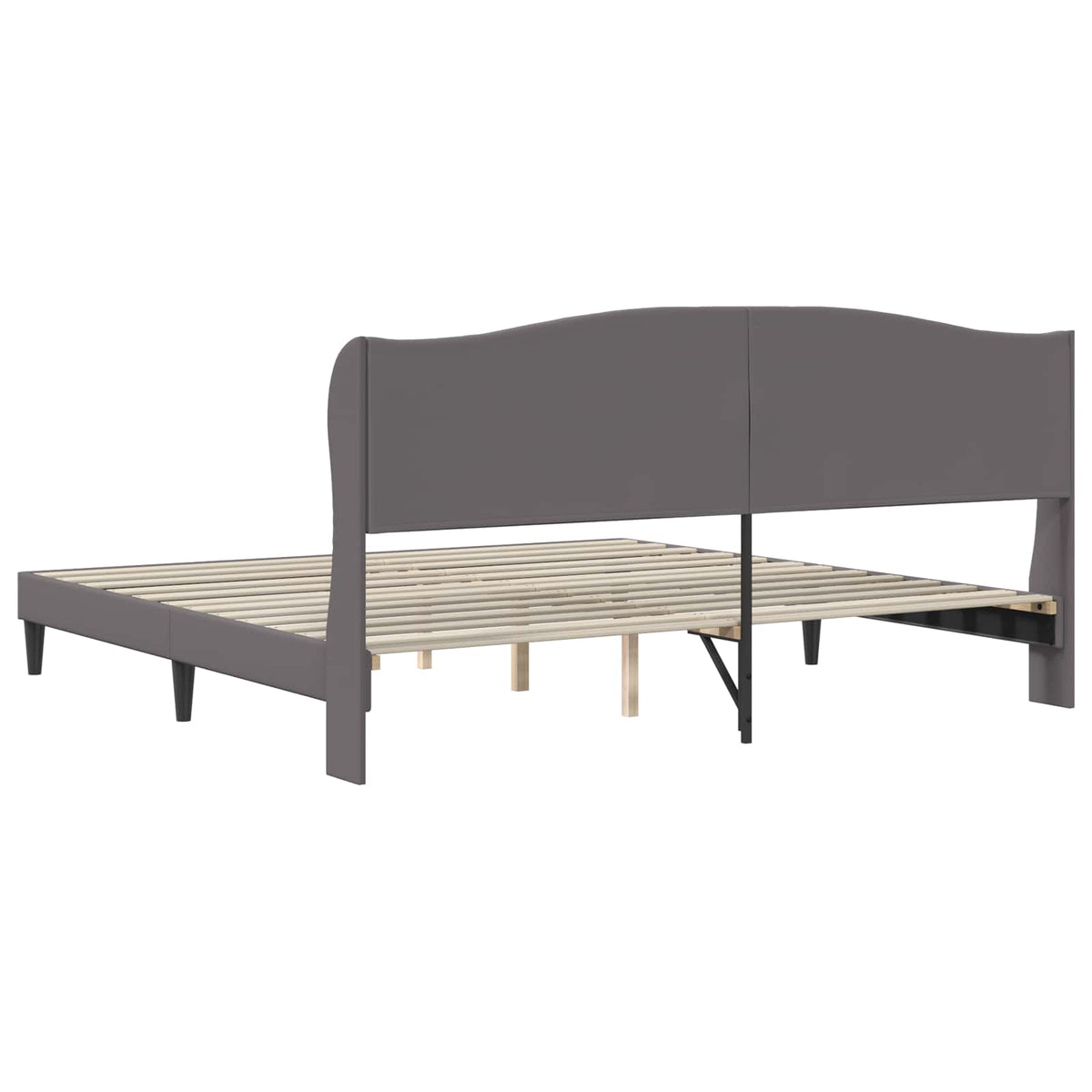 vidaXL Bed Frame with Headboard Grey 180 x 200 cm Faux Leather