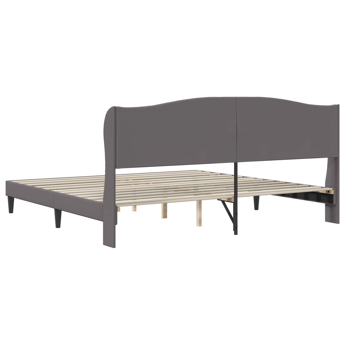 vidaXL Bed Frame with Headboard Grey 180 x 200 cm Faux Leather