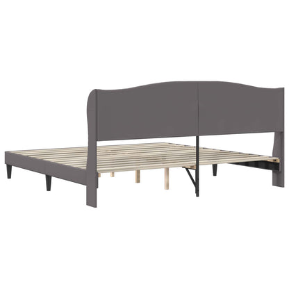 vidaXL Bed Frame with Headboard Grey 180 x 200 cm Faux Leather