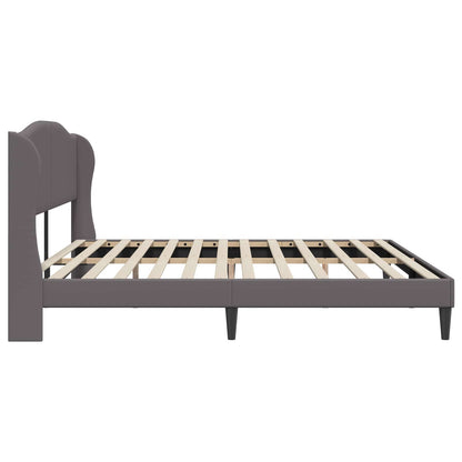 vidaXL Bed Frame with Headboard Grey 180 x 200 cm Faux Leather