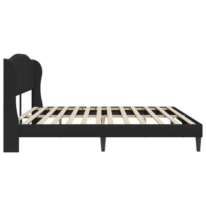 vidaXL Bed Frame with Headboard Black 180 x 200 cm Faux Leather